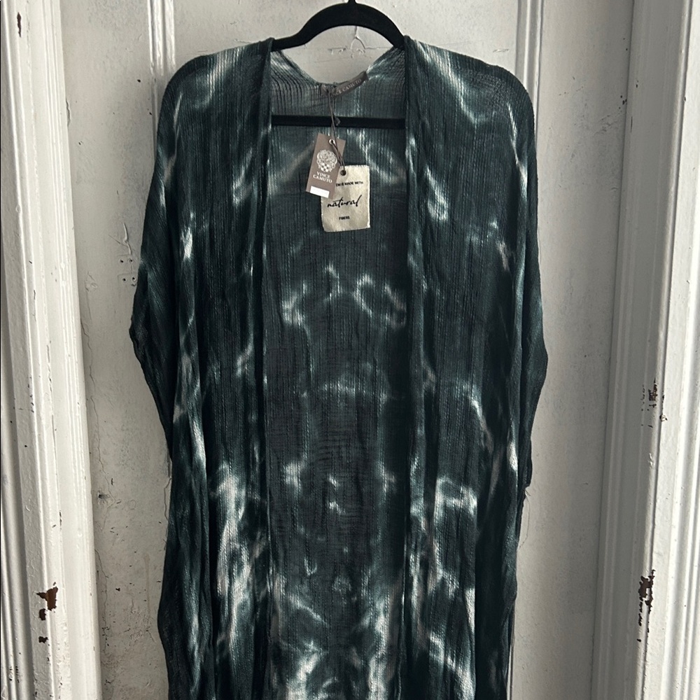 NWT Vince Camuto Black and White Tie-Dye Coverup/Top - One Size